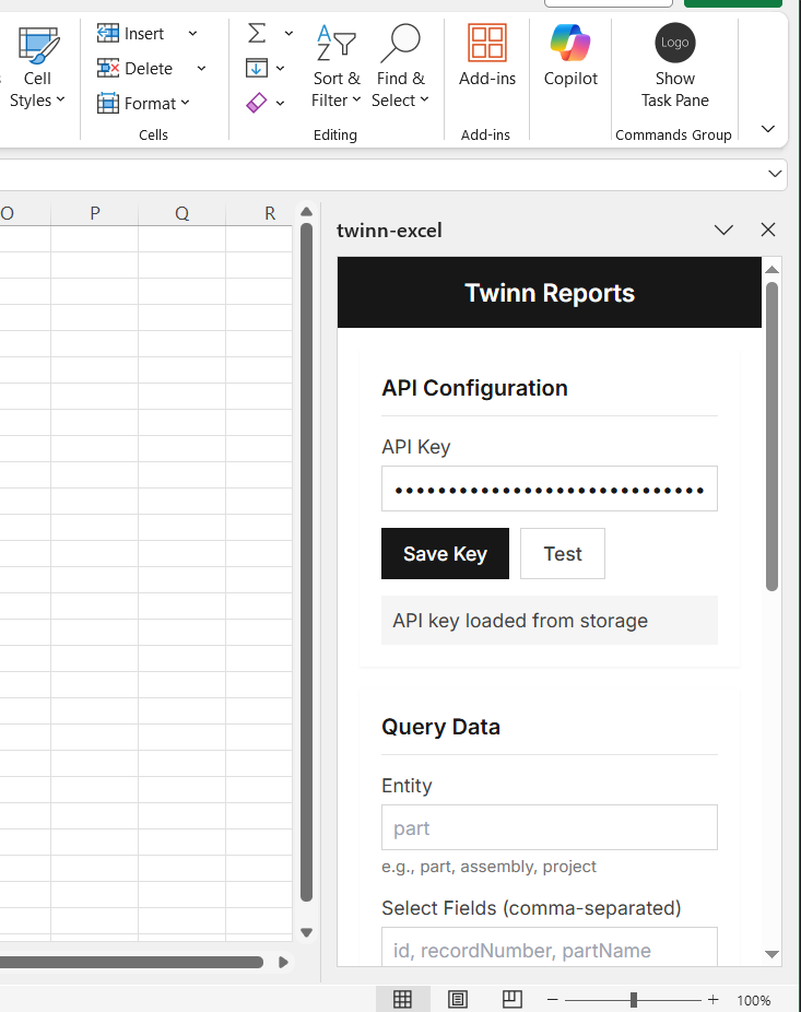 Twinn Reports Excel plugin